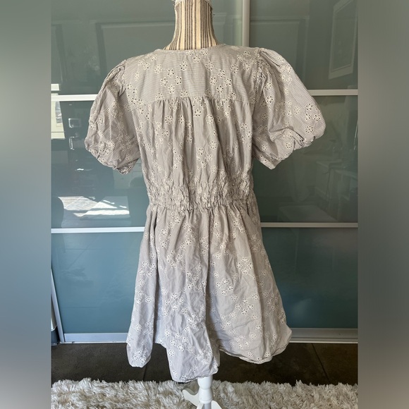 Madewell Eyelet Sophia Mini Dress in Stripe 2X - Picture 6 of 8